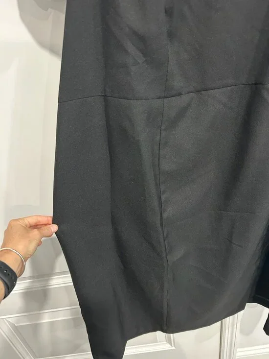 Roamans Womens Black Formal Dress Pleated Short Sleeve Detail Sz 24 W - Picture 5 of 10